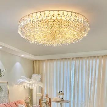 Роскошный потолочный светодиодный светильник для гостиной, кабинета, домашнего декора, главной спальни, очаровательная хрустальная классическая рама для светильника Goldend E14