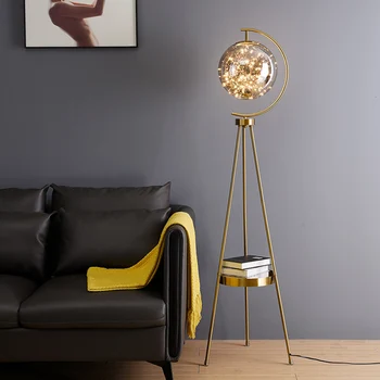 Роскошный торшер Nordic Light, Гостиная, Прикроватная тумбочка для спальни, Творческая личность, Стеклянный шар, Штатив для хранения, Вертикальная настольная лампа