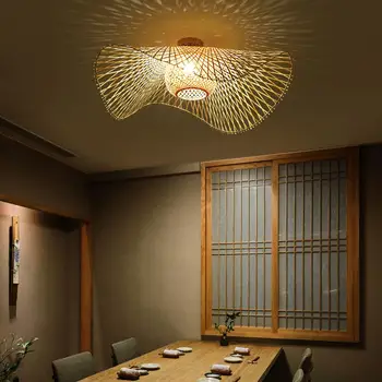 Ротанговый абажур для гостиной, Потолочный светильник, Декоративный абажур 65x21 см