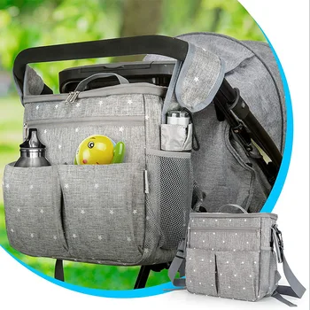 Рюкзак для детских подгузников Многофункциональная сумка для подгузников для мамы Серая Черная Коляска для беременных для детских вещей
