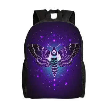 Рюкзак с мертвой головой бабочки и священным геометрическим символом, 15-дюймовый рюкзак для ноутбука, повседневный школьный рюкзак, рюкзак для путешествий