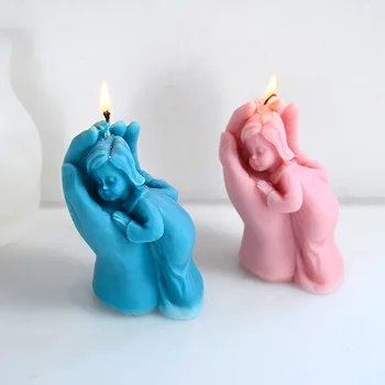 Свеча для рук матери Силиконовая Форма Для мыла ручной работы Держатель для рук Baby Shape Изготовление свечей Гипсовый Кулон