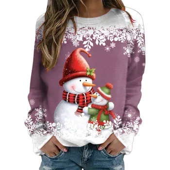 Свитшоты с Рождеством Христовым Для женщин, Пуловер с изображением Рождественской елки, повседневная рубашка, укороченные топы Fairycore, спортивный костюм