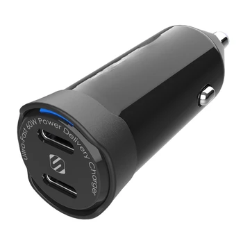 Сертифицированное PowerVolt 60 Вт двойное автомобильное зарядное устройство USB-C с быстрой подачей питания 3.0 автомобильные аксессуары Бесплатная доставка