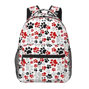 Симпатичная Собачья Лапа Классический Базовый Холщовый школьный рюкзак Повседневный Рюкзак Офисный рюкзак для мужчин Женщин