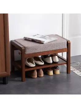 Скамейка для обуви в скандинавской прихожей стойка для обуви табурет на одной скамейке для обуви можно сидеть дома маленькая мягкая сумка из массива дерева
