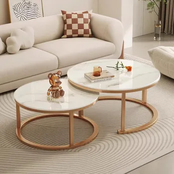 Скандинавские кофейные Деревянные столики с круглыми боковинами, столик для цветов в гостиной, современный салон мебели для гостиной