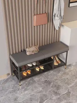 Скандинавский табурет для переодевания обуви бытовой дверной светильник роскошная стойка для сидения обуви простая современная мягкая подушка для сумки бытовой табурет для обуви