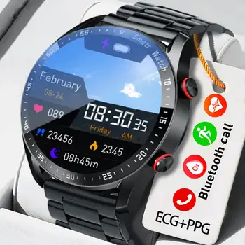 Смарт-часы ECG + PPG для мужчин, Bluetooth-вызов, мониторинг сердечного ритма, Спортивный Фитнес-трекер, водонепроницаемые смарт-часы для Huawei HW20