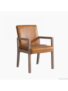 Соберите современную минималистичную Ретро-старую спинку, Подлокотник из массива дерева, обеденный стул для ресторана Отеля, Кофейный стул для отдыха, Домашний