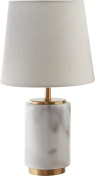 - Современная настольная лампа из мрамора середины века со светодиодной лампочкой, 14 дюймов, белый