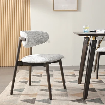 Современные обеденные стулья из массива дерева для домашней мебели, спинка ресторанного обеденного стула, легкие Роскошные обеденные стулья для домашней кухни