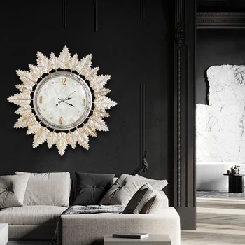 Современный дизайн, настенные часы с цветами, роскошные металлические настенные часы большого размера, Минималистичный Тихий декор Orologio Da Parete В гостиной