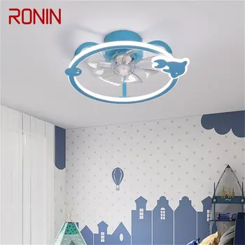 Современный мультяшный Потолочный вентилятор RONIN с подсветкой, Дистанционное управление, Освещение для дома, Детская спальня