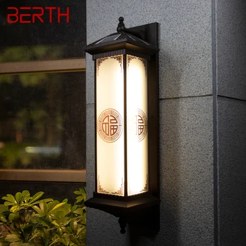 Спальный Солнечный настенный светильник Креативный Китайский уличный светильник-бра LED Водонепроницаемый IP65 для дома, виллы, коридора, двора