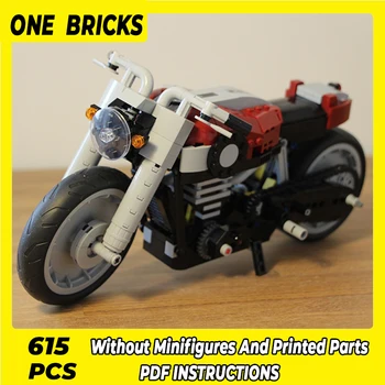 Строительные блоки Moc, Кофейный мотоцикл B-модель 10269, Технические кирпичи, строительные игрушки для детей, праздничные подарки