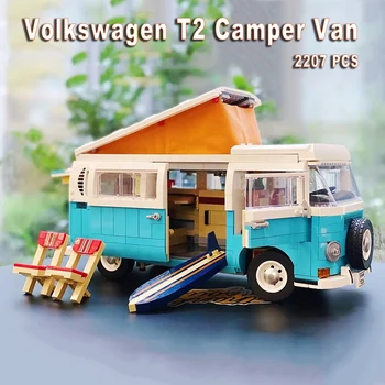 Строительные блоки модели фургона T2 Camper, совместимые с 10279 игрушками-кирпичиками 