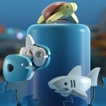 Строительный блок-Головоломка Многофункциональная Магнитная Соединяющая Игрушка-животное Dream Ocean Серии Great White Shark Модель Детской Игрушки в Подарок