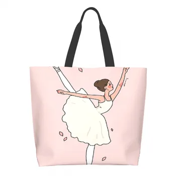 Сумка для танцующей девушки, сумки для покупок, школьные сумки, большая вместительная сумка для продуктов, легкая многоразовая Удобная сумка через плечо
