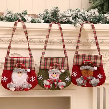 Сумки для рождественских подарков Из ткани, упаковка для конфет, печенья, закусок, Подарочная упаковка для мероприятий и вечеринок Санта-Клауса, сумочка для весеннего фестиваля