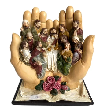 сцена тайной вечери Иисус и 12 учеников Религиозная статуэтка Христианская католическая статуэтка Декор Декоративный подарок-A