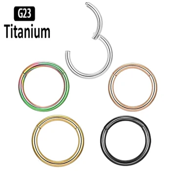 Титановое кольцо в носу G23, разноцветные зажимы для тела, обруч для женщин и мужчин, Ювелирные изделия для пирсинга хряща, Сегментные кольца для губ без припоя, серьги