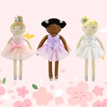 Тряпичные куклы для девочек 35 см, мягкие плюшевые игрушки, милая тканевая кукла Kawaii, Детская успокаивающая кукла, Вязаные куклы, Декор комнаты, Подарки для детей