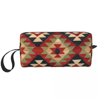 Турецкая сумка для туалетных принадлежностей Kilim для женщин Богемный Племенной Этнический Художественный макияж Косметический органайзер Lady Beauty Storage Dopp Kit Box