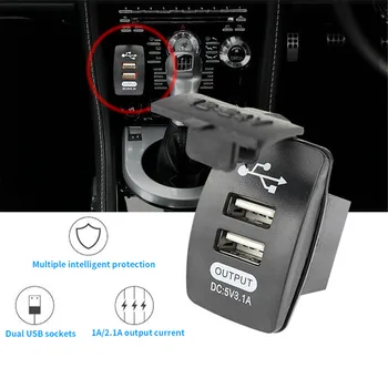 Универсальное автомобильное зарядное устройство с двумя портами USB, розетка в автомобильном адаптере питания, Водонепроницаемое зарядное устройство для телефона для Iphone, автомобильные аксессуары Xiaomi
