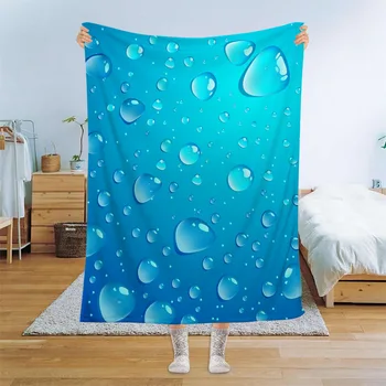 Флисовое одеяло с рисунком капель воды, природный пейзаж, покрывало с принтом в виде капель воды, Мягкая фланель, легкие теплые одеяла для кровати