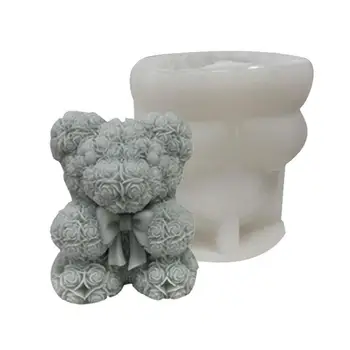 Форма медведя Силиконовые 3D эпоксидные формы для изготовления свечей Форма для мыла ручной работы Для литья свечей для ароматерапии на День Святого Валентина своими руками