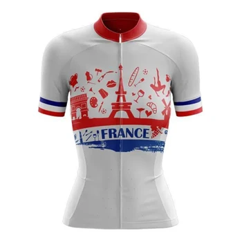 Франция, женская велосипедная майка, велосипедная рубашка с коротким рукавом, велосипедная одежда, одежда для горных дорог, одежда для велосипедных гонок, одежда для MTB
