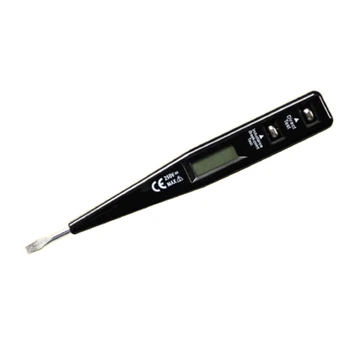 Цифровой тестовый карандаш-отвертка Датчик светового напряжения Тестер Детектор AC/DC 12-220 В Электрическая Тестовая ручка Вольтметр Черный