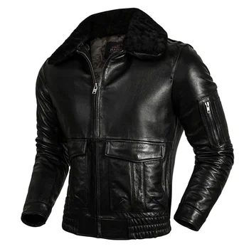 Черная мужская осенняя куртка G1 в стиле милитари, большие размеры 5XL, натуральная воловья кожа, Вторая мировая война, весенние авиационные пальто из натуральной кожи