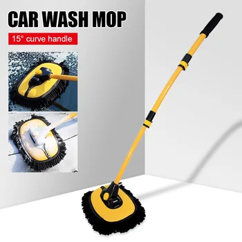 Щетка для мытья автомобиля с телескопической длинной ручкой, чистящие щетки для швабры из синели, сменный тканевый чехол для чистки автомобиля, автомобильные аксессуары