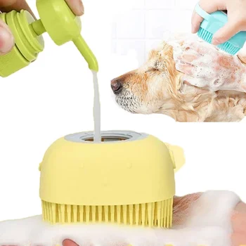 Щетка для мытья собак LEEDOAR для чистки ванной комнаты, Массажные Перчатки, Мягкая безопасная Силиконовая расческа с коробкой шампуня, щетка для собак, Уход за телом