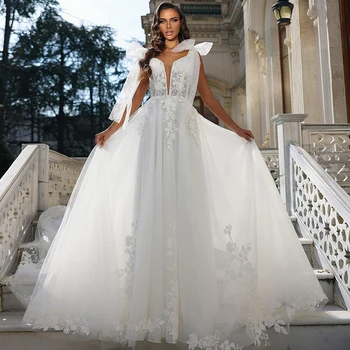 Элегантные свадебные платья трапециевидной формы Eightree 2023, тюлевое свадебное платье с аппликацией в виде сердца, вечерние свадебные платья принцессы, индивидуальный размер