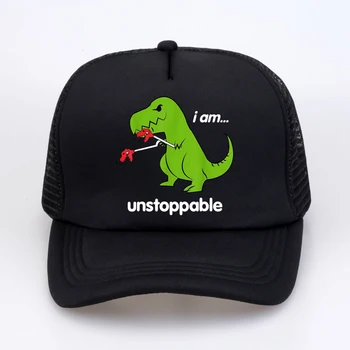 Я неудержимый Динозавр Тираннозавр, Крутые, милые, с юмором, забавные кепки для мужчин, классическая модная бейсболка с динозавром, летняя сетчатая шляпа с козырьком