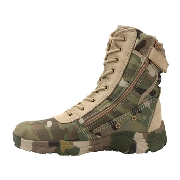 Камуфляжные ботинки в стиле джунглей, армейские ботинки, легкая камуфляжная походная мотоциклетная обувь для мужчин/женщин на молнии, дышащая