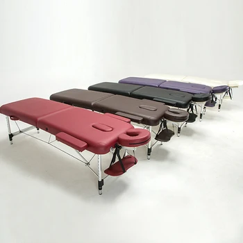 Портативная Складная мебель для тату-спа, Кожаная Металлическая кровать для косметического массажа, Столик с сумкой, U-образный подголовник, Внутренний Дворик для лица