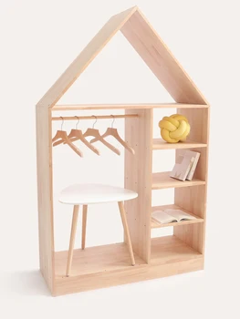 Шкаф для хранения детского гардероба Простая мебель из массива дерева Подвесная полка Детский шкаф Шкаф для хранения одежды Шкафчик для хранения